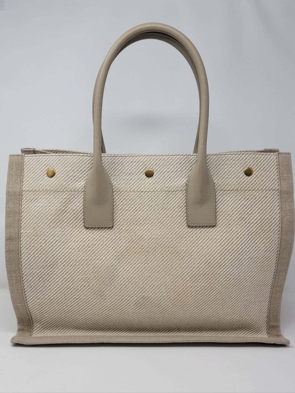 SAINT LAURENT Rive Gauche Canvas Tote Bag - Picture 2 of 10